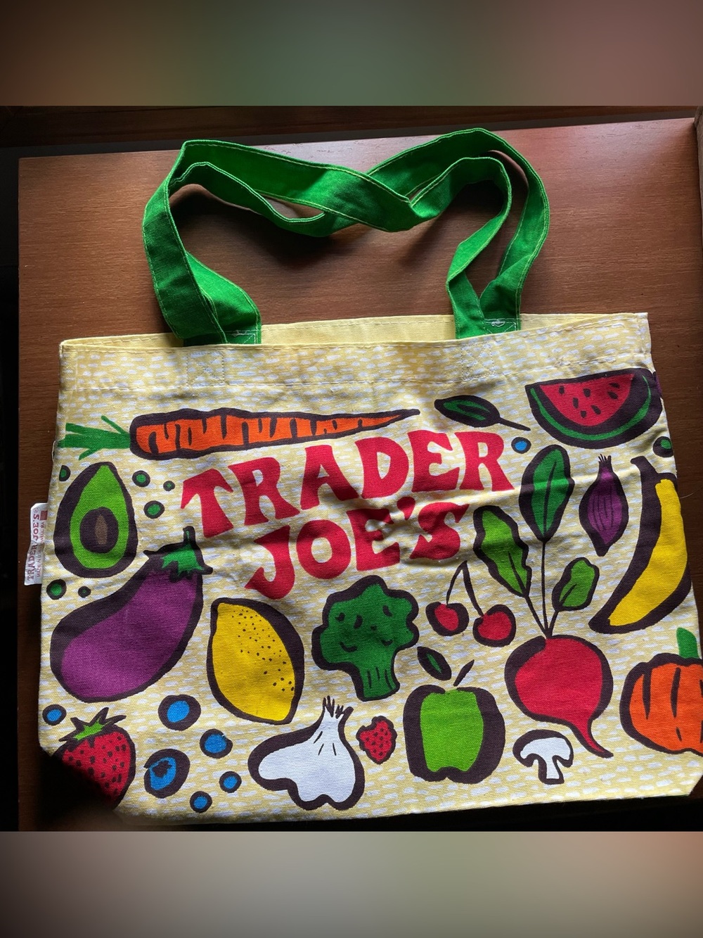 Trader Joe's Farmers Market Tote Bag Fruits Vegetables Shopping Reusable